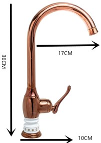 Baterie  lebada montare chiuveta bucatarie pipa inalta   rose-gold TRENDY S