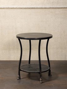 Masuta laterala, din metal, cu aspect vintage, Henri