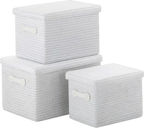 Set 3 piese coșuri de depozitare Kela, alb