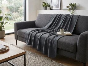 Patura fleece FLEORA, gri inchis Dimensiune: 200 x 220 cm