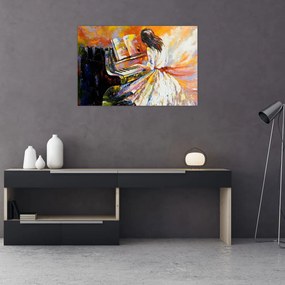 Tablou - Femeia cântând la pian (90x60 cm)
