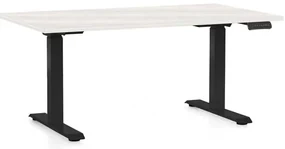 Masă înălțime reglabilă OfficeTech D, 120 x 80 cm, picioare negre, frasin alb