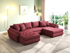 Colțar extensibil dumonde cu ladă de depozitare si sezut confortabil din spuma high-density, Loana U Enjoy Winery 355x185 cm