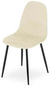 Scaun din catifea bej COMO cu picioare negre