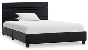 284793 vidaXL Cadru de pat cu LED-uri, negru, 100 x 200 cm, piele ecologică