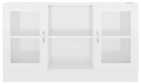 Dulap cu vitrina, alb extralucios, 120 x 30,5 x 70 cm, PAL 1, Alb foarte lucios, Lemn compozit si sticla