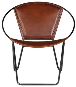 246367 vidaXL Scaun, maro, piele naturală