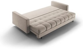 Canapea bej extensibilă, cu spațiu de depozitare cu tapițerie din catifea 222 cm Bali – Cosmopolitan Design