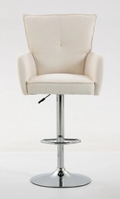 HR250W Scaun Crem Boucle Bază Cromata