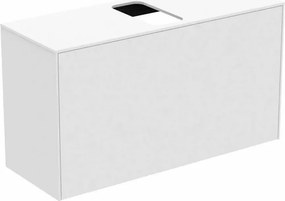 Dulap baza suspendat Ideal Standard Atelier Conca 1 sertar si blat cu decupaj central 100 cm alb mat