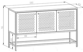 Comodă neagră joasă din metal 125x75 cm Newcastle – Actona
