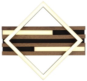 Plafoniera LED riflaj MDF cu efect de lemn OBRIEN