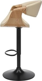 Scaun de bar pivotant ORGANIC stejar/ bej crem