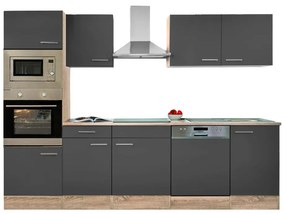 Mobilă de bucătărie Yorki 280 cu corp din stejar sonoma și față antracit satinat