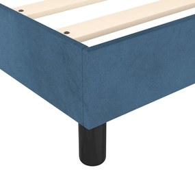 Pat box spring cu saltea, albastru inchis, 100x200 cm, catifea Albastru inchis, 25 cm, 100 x 200 cm