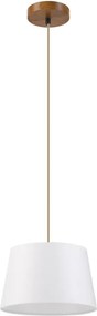 Lustră suspendată AIDA pe cablu, 1xE27/60W/230V, Ø 25 cm, stejar/maro/alb