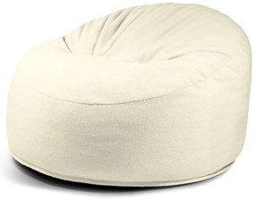 Fotoliu bean bag crem cu tapițerie din țesătură bouclé Om 110 – SLOWDOWN