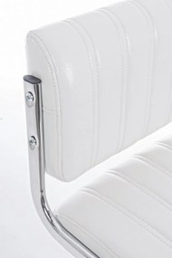 Scaun bar alb din piele ecologica si metal, Barclay Bizzotto