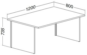 Masa ProOffice A 120 x 80 cm, nuc