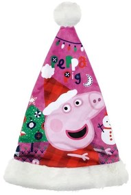 Purcelușa Peppa căciulă de Moș Crăciun 37 cm