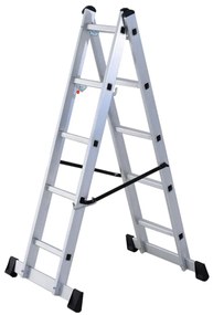 Schela cu scara dubla aluminiu  5 trepte 3 moduri utilizare 140 cm