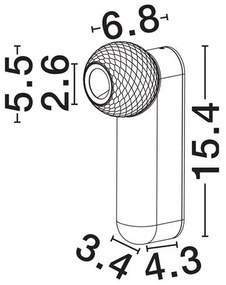 Aplica cu spot LED stil minimalist 3000K NOTIC negru