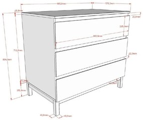 Comodă de copii albă 99x89x57 cm Eva – Vipack