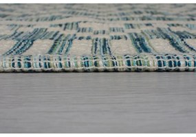 Covor din bumbac Flair Rugs Leela, 60 x 200 cm, bej - albastru