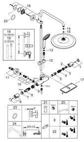 GROHE 26401001 - Sistem de duș VITALIO JOY SYSTEM 310, crom lucios