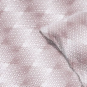 Goldea lenjerie de pat de lux din bumbac satinat - poligoane mov 140 x 220 și 50 x 70 cm