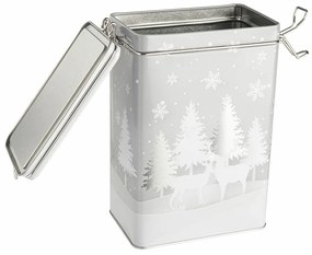 Doză de tablă de Crăciun Altom Silver Christmas tree, 12 x 8 x 19 cm