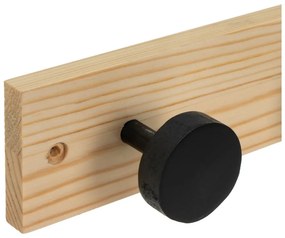 Cuier de perete negru-în culoare naturală din lemn de pin 40 cm Anillos – Casa Selección