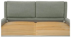 Pat matrimonial gri tapițat cu somieră 180x200 cm Dreamer – Scandic