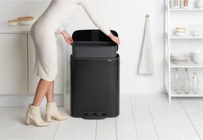 Coș Brabantia Bo Pedal 1003185, 60 L, închidere ușoară, bază antiderapantă, negru