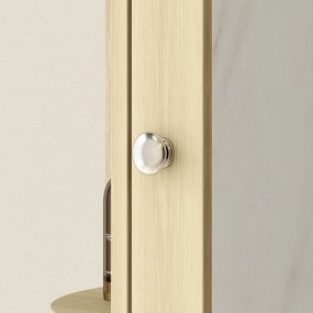 HOMCOM Dulap de baie cu oglindă Dulap de perete cu rafturi deschise 66x17x63 cm Natural | Aosom Romania