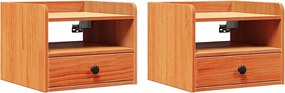 vidaXL Noptieră cu sertar 2 pcs Maroniu cerat 38 x 36 x 29,5 cm