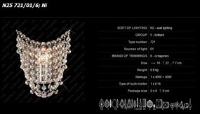 Aplica de perete Lux cristal Bohemia N25 721/01/6