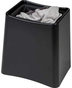 Wenko Scaun de baie cu spațiu pentru rufe Wing,negru, 45 × 33 × 48 cm