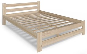 Supermobel Pat din lemn masiv EUREKA + somiera GRATUIT, 120x200, natural lac