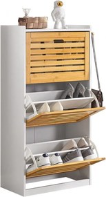 PANA5 - Pantofar 55 cm, pantofare, depozitare pantofi, mobilier hol - Alb-Maro