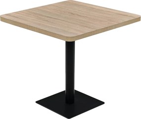 vidaXL Masă bistro, MDF și oțel, pătrată, 80x80x75 cm, culoare stejar