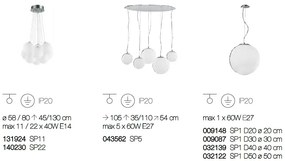 Lustra moderna cu 11 pendule MAPA SP11 BIANCO 131924