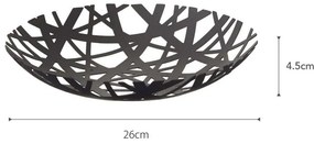 Bol pentru fructe Tower, negru, ø 26 cm