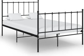 vidaXL Cadru de pat, negru, 120x200 cm, metal