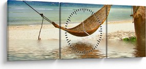 Tablou - Relax la plajă (cu ceas) (90x30 cm)