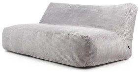 Fotoliu bean bag gri deschis cu tapițerie din catifea reiată Sofa Tube 190 – SLOWDOWN