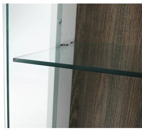 Vitrină, albă strălucitoare HG/stejar sonoma închis, LYNATET TYP 05