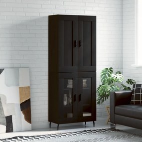 vidaXL Dulap înalt, negru, 69,5x34x180 cm, lemn compozit