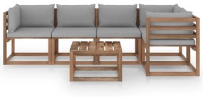 3067453 vidaXL Set mobilier de grădină cu perne, 6 piese, lemn pin tratat