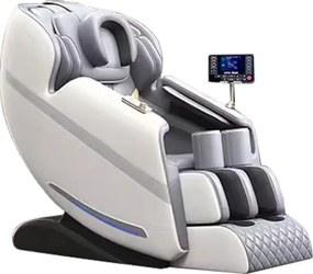 RESIGILAT- Fotoliu de masaj VETURIUS ULTRA PRO, Incalzire, Bluetooth, Display, Ecran tactil, Controler rapid cotiera, Zero Gravity, Boxe, Moduri Automate, Suport Picioare extensibil, Piele Ecologica Premium, Bej